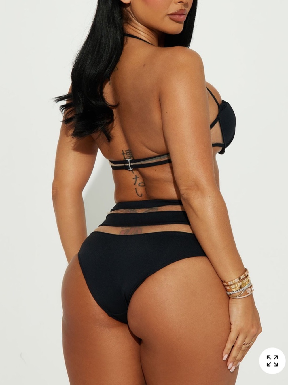 Strappy Cutout High-Waist Bikini Set - Black - Picture 3 of 5